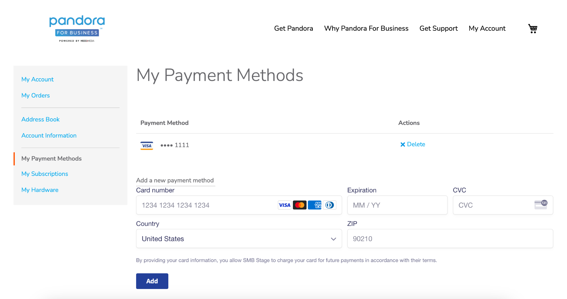 My Payment Methods